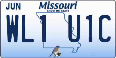 MO license plate WL1U1C