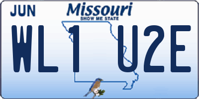 MO license plate WL1U2E
