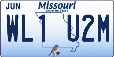 MO license plate WL1U2M