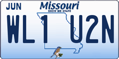 MO license plate WL1U2N