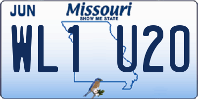 MO license plate WL1U2O