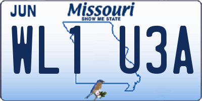 MO license plate WL1U3A