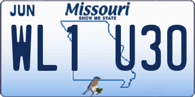 MO license plate WL1U3O