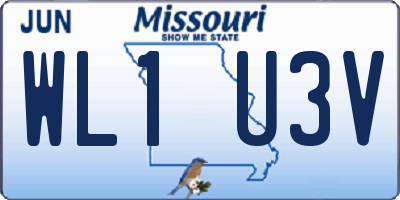 MO license plate WL1U3V