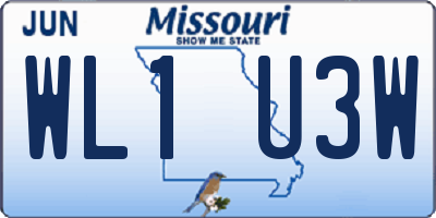 MO license plate WL1U3W