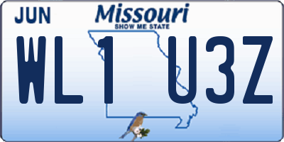 MO license plate WL1U3Z