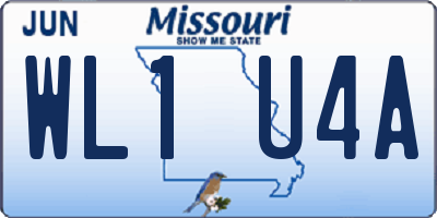 MO license plate WL1U4A