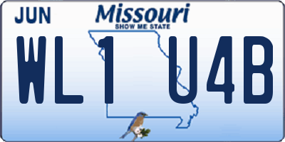 MO license plate WL1U4B
