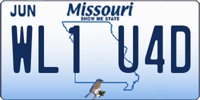 MO license plate WL1U4D
