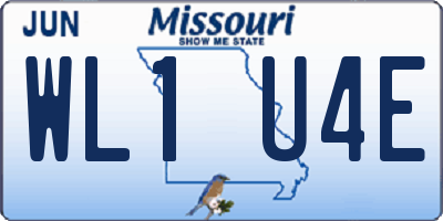 MO license plate WL1U4E