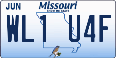 MO license plate WL1U4F