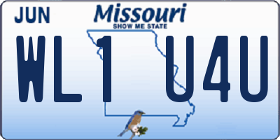 MO license plate WL1U4U