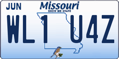 MO license plate WL1U4Z