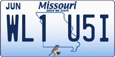 MO license plate WL1U5I