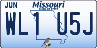 MO license plate WL1U5J