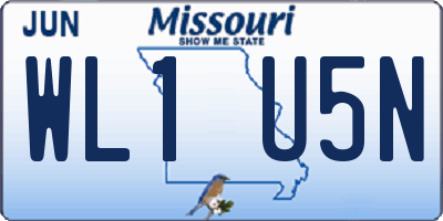 MO license plate WL1U5N