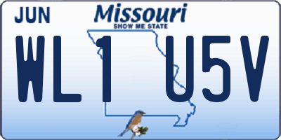 MO license plate WL1U5V