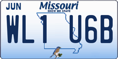 MO license plate WL1U6B