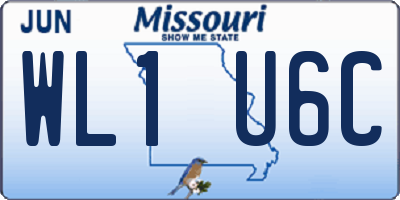 MO license plate WL1U6C