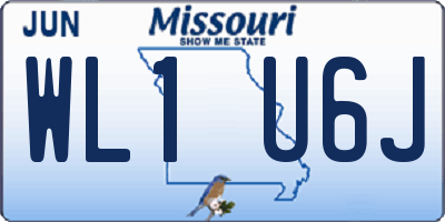 MO license plate WL1U6J