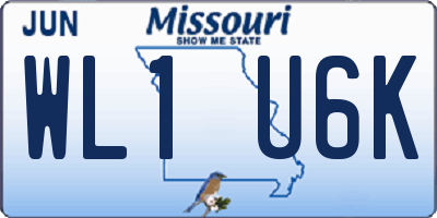 MO license plate WL1U6K