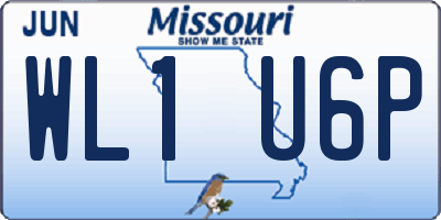 MO license plate WL1U6P