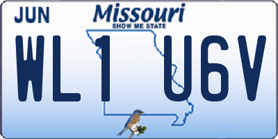 MO license plate WL1U6V