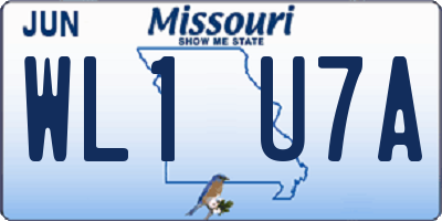 MO license plate WL1U7A