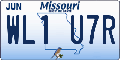 MO license plate WL1U7R