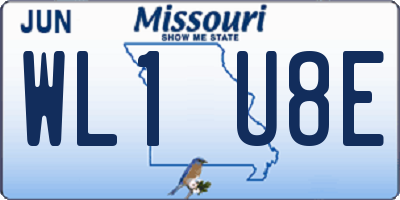 MO license plate WL1U8E