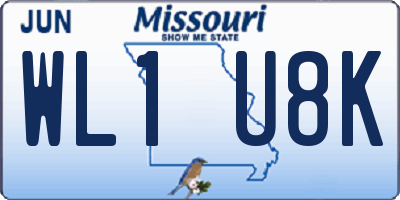MO license plate WL1U8K