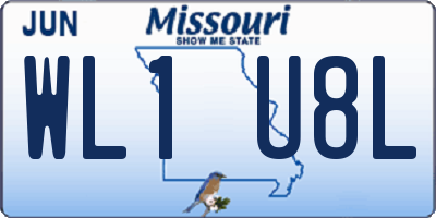 MO license plate WL1U8L