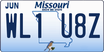 MO license plate WL1U8Z