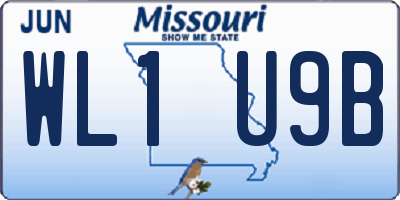 MO license plate WL1U9B