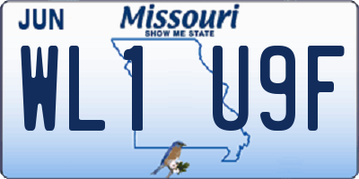 MO license plate WL1U9F