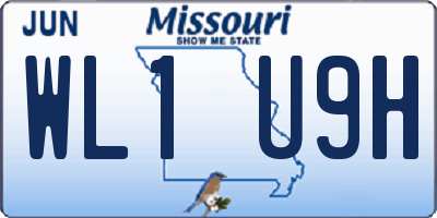 MO license plate WL1U9H