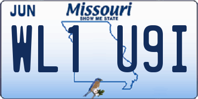 MO license plate WL1U9I