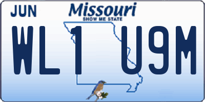 MO license plate WL1U9M