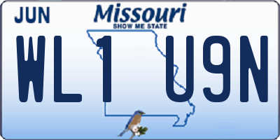 MO license plate WL1U9N