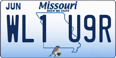 MO license plate WL1U9R