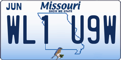 MO license plate WL1U9W