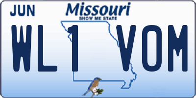 MO license plate WL1V0M