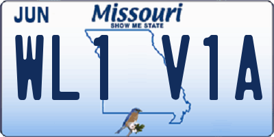 MO license plate WL1V1A