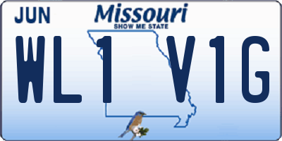 MO license plate WL1V1G