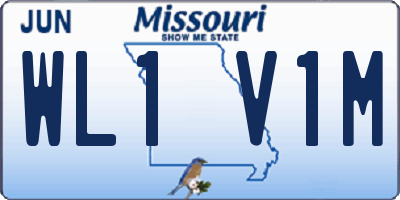 MO license plate WL1V1M