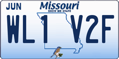 MO license plate WL1V2F
