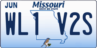MO license plate WL1V2S
