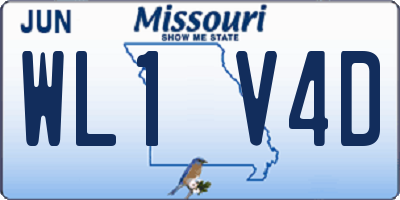 MO license plate WL1V4D