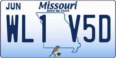 MO license plate WL1V5D