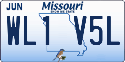 MO license plate WL1V5L
